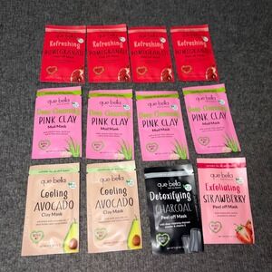 Que Bella Face Mask Lot 11 Pomegranate Pink Clay Avocado Charcoal Strawberry